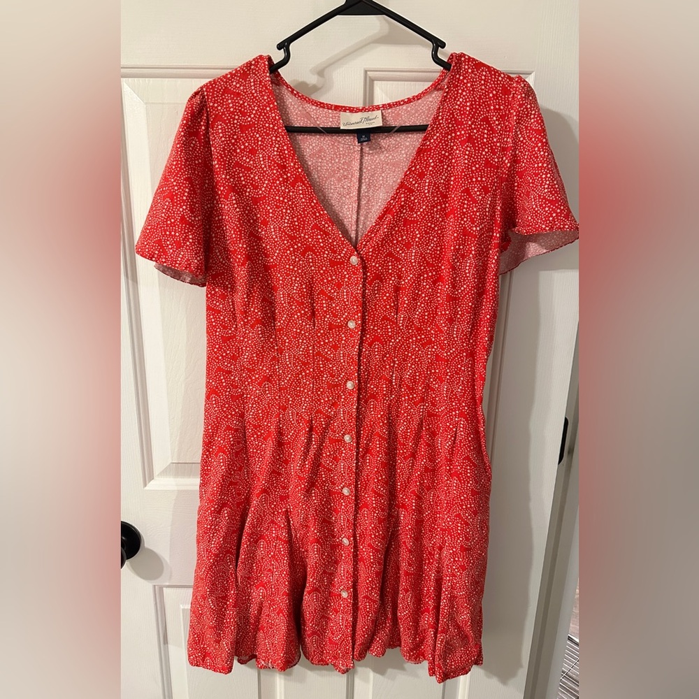 Universal thread star paisley linen summer button down dress, has pockets!!